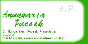annamaria pucsek business card